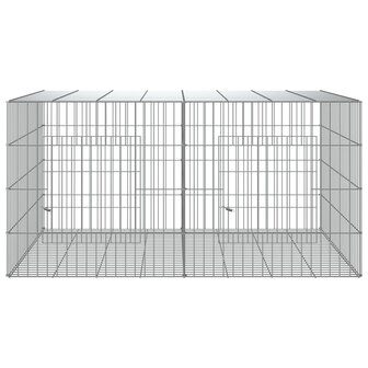 Konijnenkooi met 2 panelen 110x79x54 cm gegalvaniseerd ijzer 3