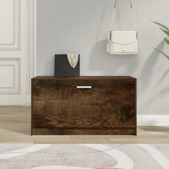 Schoenenbank 80x24x45 cm bewerkt hout gerookt eiken 1