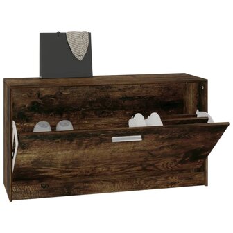 Schoenenbank 80x24x45 cm bewerkt hout gerookt eiken 4