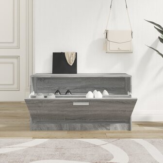 Schoenenbank 80x24x45 cm bewerkt hout grijs sonoma eikenkleur 3