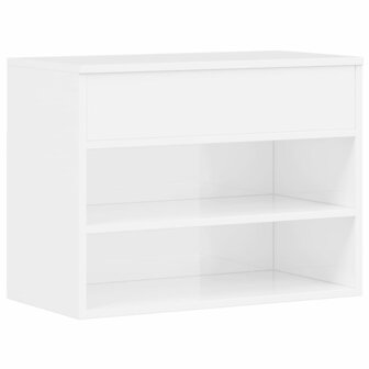 Schoenenbank 60x30x45 cm bewerkt hout hoogglans wit 2