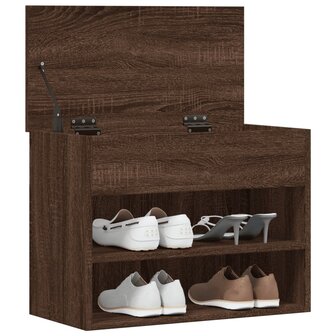 Schoenenbank 60x30x45 cm bewerkt hout bruin eikenkleur 4