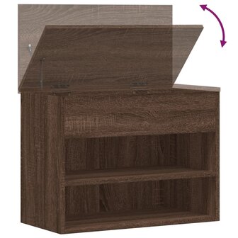 Schoenenbank 60x30x45 cm bewerkt hout bruin eikenkleur 8