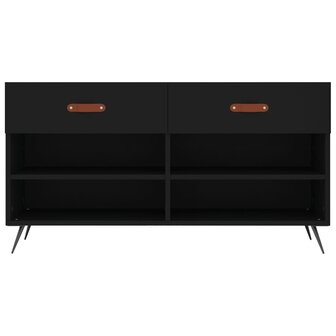 Schoenenbank 102x35x55 cm bewerkt hout zwart 6