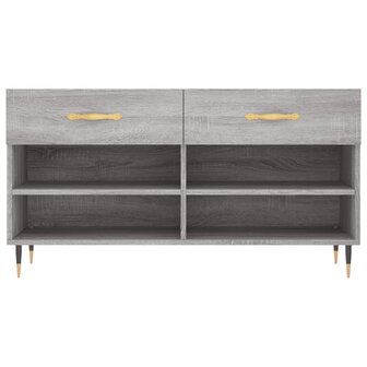 Schoenenbank 102x35x55 cm bewerkt hout grijs sonoma eikenkleur 6