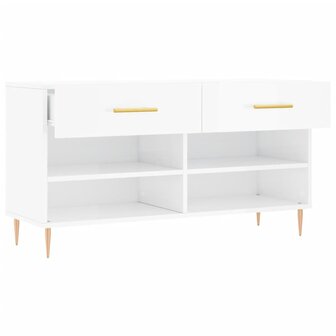 Schoenenbank 102x35x55 cm bewerkt hout hoogglans wit 5
