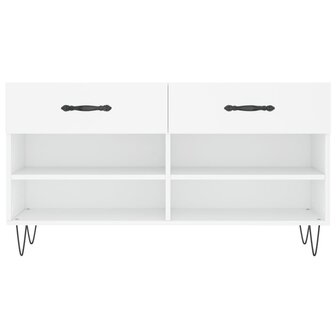 Schoenenbank 102x35x55 cm bewerkt hout wit 6
