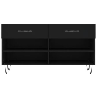 Schoenenbank 102x35x55 cm bewerkt hout zwart 6