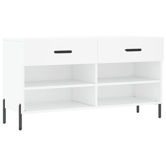 Schoenenbank 102x35x55 cm bewerkt hout wit 2