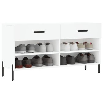 Schoenenbank 102x35x55 cm bewerkt hout wit 3