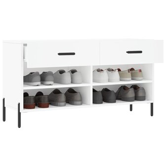 Schoenenbank 102x35x55 cm bewerkt hout wit 4