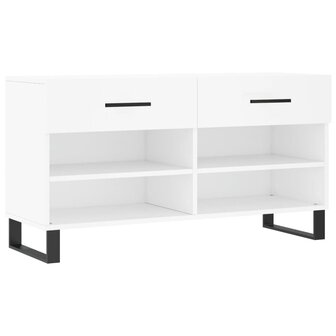 Schoenenbank 102x35x55 cm bewerkt hout wit 2