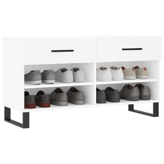 Schoenenbank 102x35x55 cm bewerkt hout wit 3