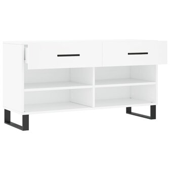 Schoenenbank 102x35x55 cm bewerkt hout wit 5