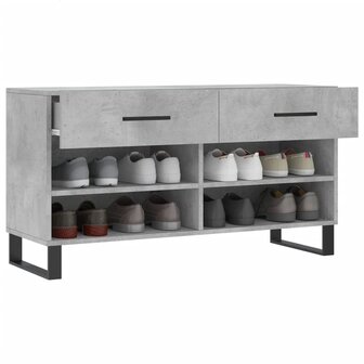 Schoenenbank 102x35x55 cm bewerkt hout betongrijs 4