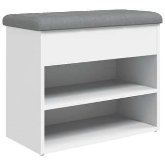 Schoenenbankje 62x32x50 cm bewerkt hout wit 2