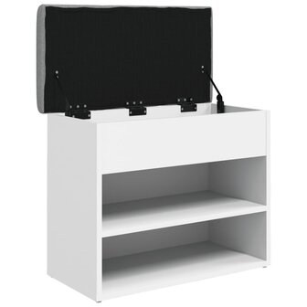 Schoenenbankje 62x32x50 cm bewerkt hout wit 5