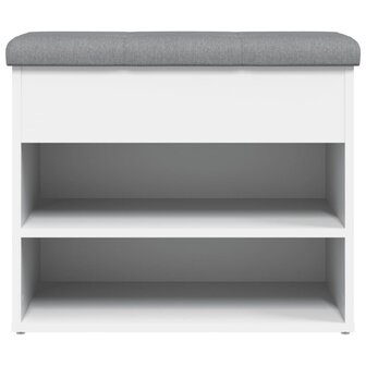 Schoenenbankje 62x32x50 cm bewerkt hout wit 6