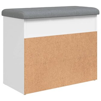 Schoenenbankje 62x32x50 cm bewerkt hout wit 8