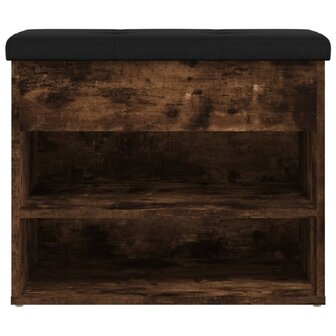 Schoenenbankje 62x32x50 cm bewerkt hout gerookt eikenkleurig 6