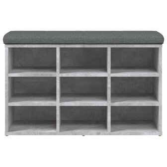 Schoenenbank 82x32x50 cm bewerkt hout betongrijs 5