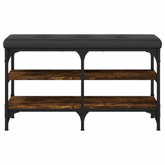 Schoenenbank 82x32x47 cm bewerkt hout gerookt eikenkleurig 5