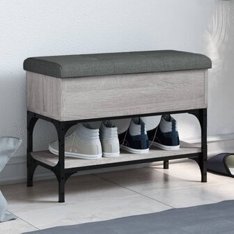 Schoenenbank 62x32x45 cm bewerkt hout grijs sonoma eikenkleurig 1