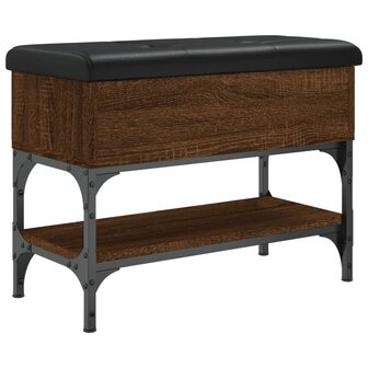 Schoenenbankje 62x32x45 cm bewerkt hout bruin eikenkleur 2