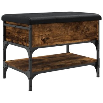Schoenenbank 62x42x45 cm bewerkt hout gerookt eikenkleurig 2