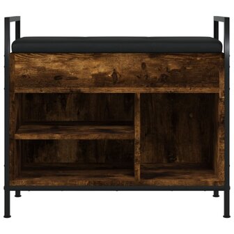 Schoenenbankje 65,5x32x57,5cm bewerkt hout gerookt eikenkleurig 6