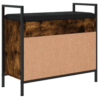 Schoenenbankje 65,5x32x57,5cm bewerkt hout gerookt eikenkleurig 8