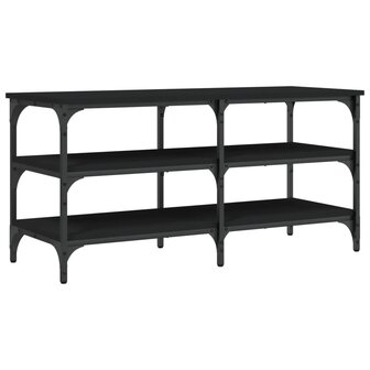 Schoenenbank 100x38,5x49 cm bewerkt hout zwart 2