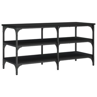 Schoenenbank 100x38,5x49 cm bewerkt hout zwart 7