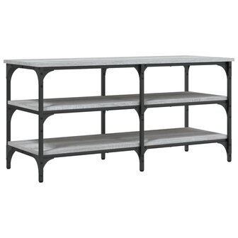 Schoenenbankje 100x38,5x49 cm bewerkt hout grijs sonoma 2
