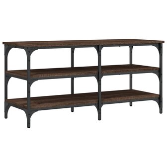 Schoenenbankje 100x38,5x49 cm bewerkt hout bruin eikenkleur 2