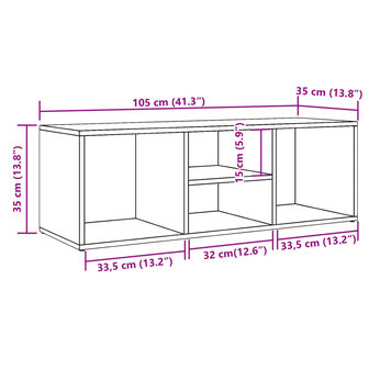 Schoenenopbergbank 105x35x35 cm bewerkt hout oud houtkleurig 9
