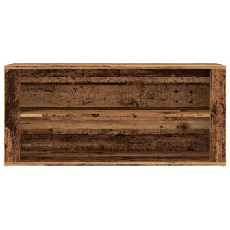 Schoenenbank 100x35x45 cm bewerkt hout oud houtkleurig 4