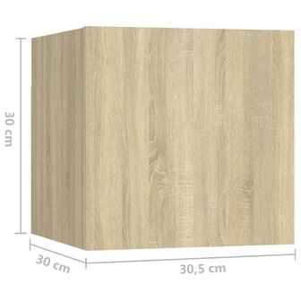 Nachtkastje 30,5x30x30 cm spaanplaat sonoma eikenkleurig 9