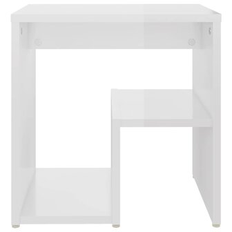 Nachtkastje 40x30x40 cm bewerkt hout hoogglans wit 3