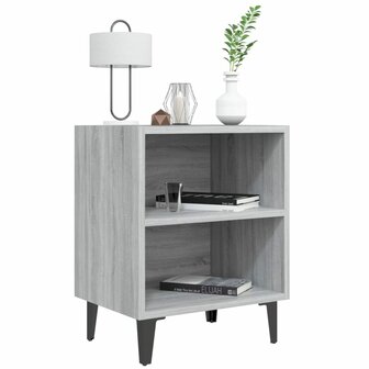 Nachtkastje met metalen poten 40x30x50 cm grijs sonoma eiken 3