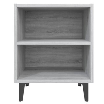 Nachtkastje met metalen poten 40x30x50 cm grijs sonoma eiken 4