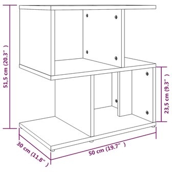 Nachtkastje 50x30x51,5 cm bewerkt hout gerookt eikenkleurig 7