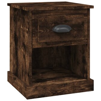 Nachtkastje 39x39x47,5 cm bewerkt hout gerookt eiken 2