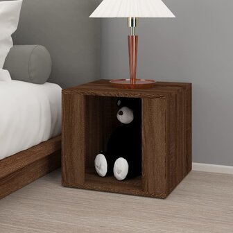 Nachtkastje 41x40x36 cm bewerkt hout bruin eikenkleur 3