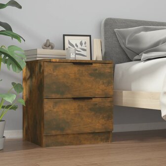 Nachtkastje bewerkt hout gerookt eikenkleurig 1