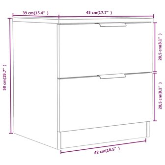 Nachtkastje bewerkt hout gerookt eikenkleurig 8