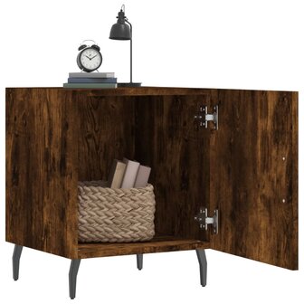Nachtkastje 40x40x50 cm bewerkt hout gerookt eikenkleurig 3