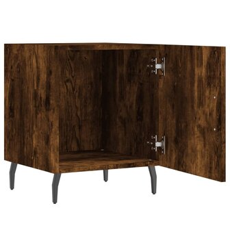 Nachtkastje 40x40x50 cm bewerkt hout gerookt eikenkleurig 5