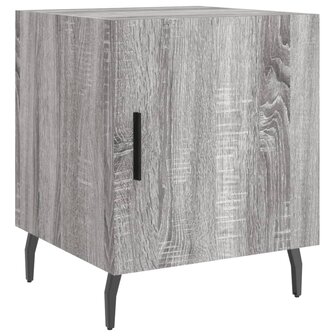 Nachtkastje 40x40x50 cm bewerkt hout grijs sonoma eikenkleurig 2