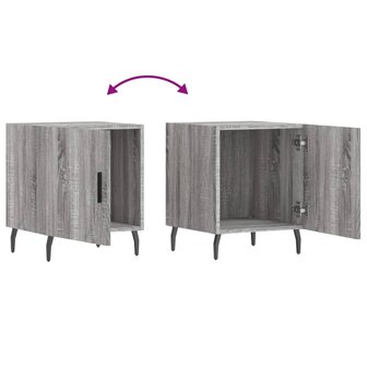Nachtkastje 40x40x50 cm bewerkt hout grijs sonoma eikenkleurig 9